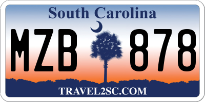 SC license plate MZB878