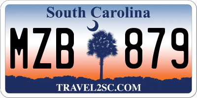 SC license plate MZB879