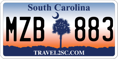 SC license plate MZB883