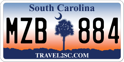 SC license plate MZB884