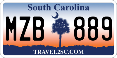 SC license plate MZB889