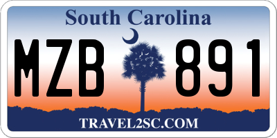SC license plate MZB891