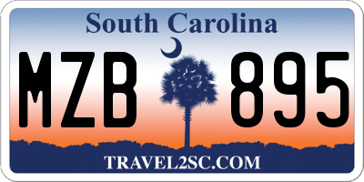 SC license plate MZB895