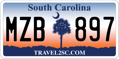 SC license plate MZB897