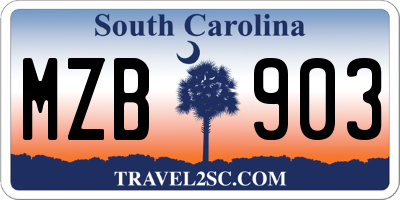SC license plate MZB903