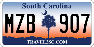 SC license plate MZB907