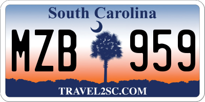 SC license plate MZB959
