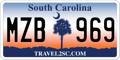 SC license plate MZB969