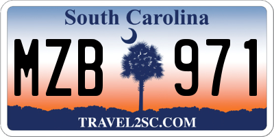 SC license plate MZB971