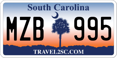 SC license plate MZB995