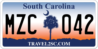 SC license plate MZC042