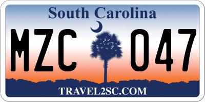 SC license plate MZC047
