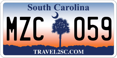 SC license plate MZC059