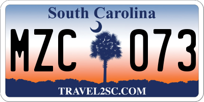 SC license plate MZC073