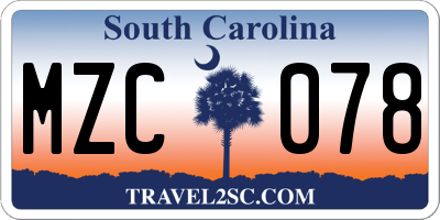 SC license plate MZC078