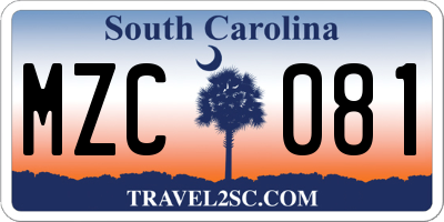SC license plate MZC081