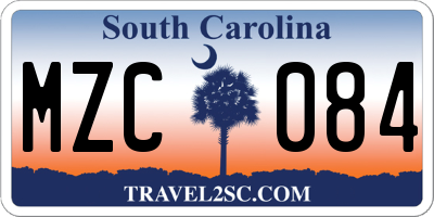 SC license plate MZC084