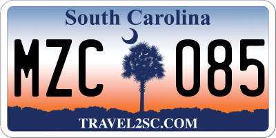 SC license plate MZC085
