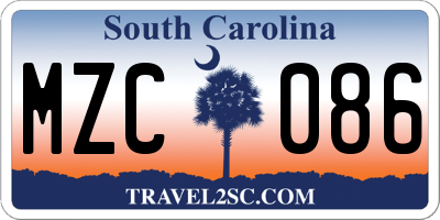 SC license plate MZC086