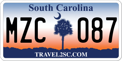 SC license plate MZC087