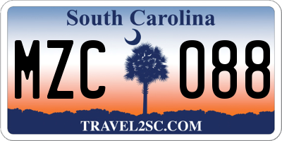 SC license plate MZC088