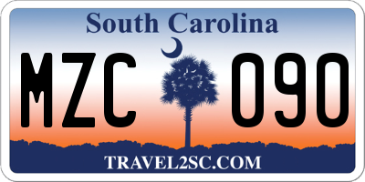 SC license plate MZC090