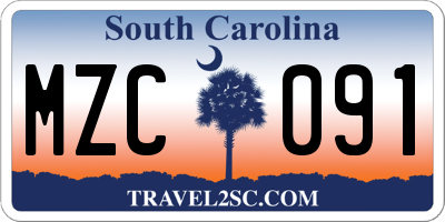 SC license plate MZC091