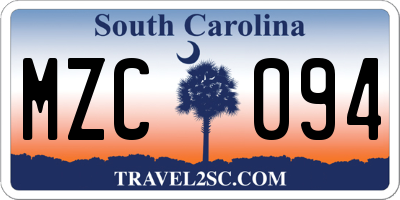 SC license plate MZC094