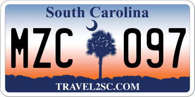 SC license plate MZC097