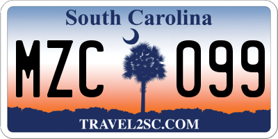 SC license plate MZC099