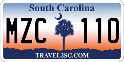 SC license plate MZC110