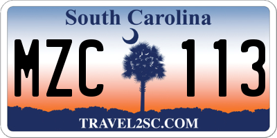 SC license plate MZC113
