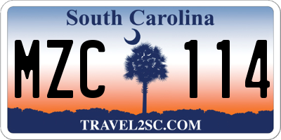 SC license plate MZC114