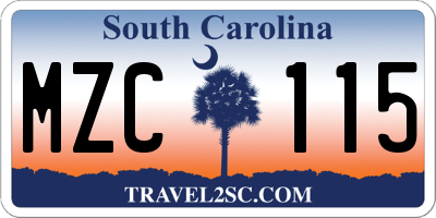 SC license plate MZC115
