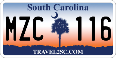 SC license plate MZC116