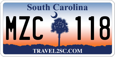 SC license plate MZC118