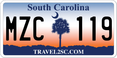 SC license plate MZC119