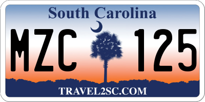 SC license plate MZC125