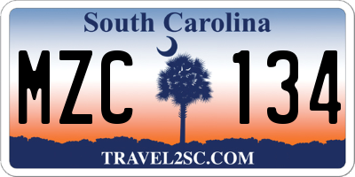 SC license plate MZC134