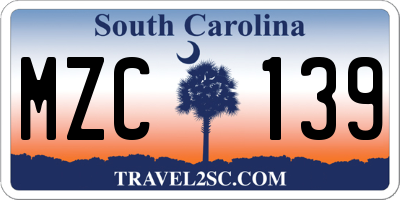 SC license plate MZC139