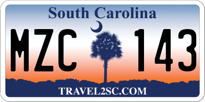 SC license plate MZC143