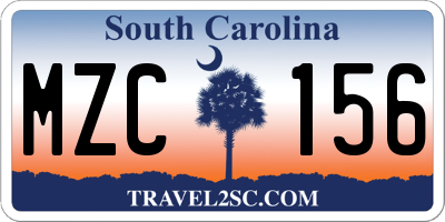 SC license plate MZC156