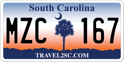 SC license plate MZC167