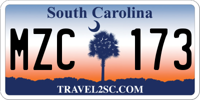 SC license plate MZC173