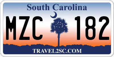 SC license plate MZC182