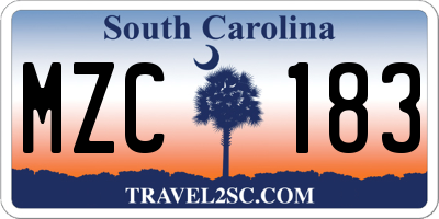 SC license plate MZC183