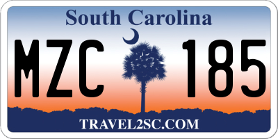 SC license plate MZC185