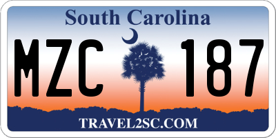 SC license plate MZC187