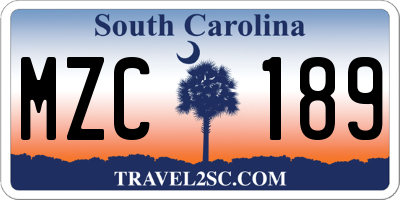 SC license plate MZC189