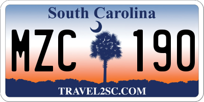 SC license plate MZC190